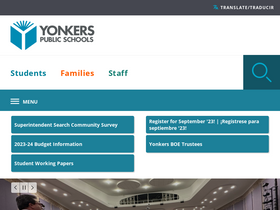 'yonkerspublicschools.org' screenshot