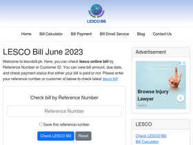 'lescobill.pk' screenshot