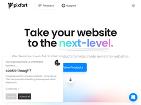 'pixfort.com' screenshot