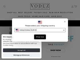 Voduz Hair  homepage screenshot