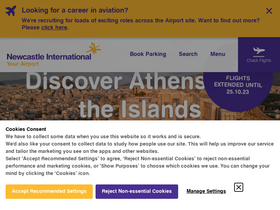 'newcastleairport.com' screenshot