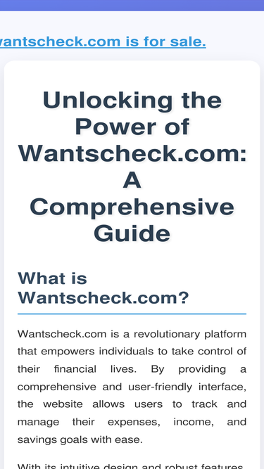 wantscheck.com