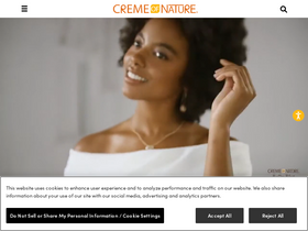 'cremeofnature.com' screenshot