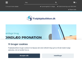 'fodplejebutikken.dk' screenshot