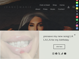 jeanemarie.com homepage screenshot