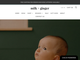 milkandginger.co.nz homepage screenshot