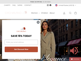 ciaomilanofashion.org homepage screenshot