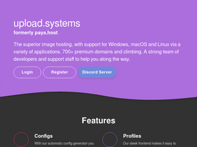 'upload.systems' screenshot