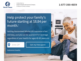 'mutualofomahalifeinsuranceplans.com' screenshot