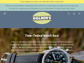 'holbensfinewatchbands.com' screenshot