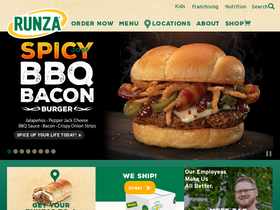 'runza.com' screenshot