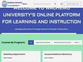 'wachemo-elearning.net' screenshot