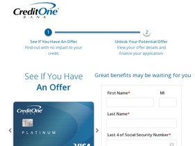'getcreditone.com' screenshot