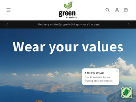 green-tshirts.com homepage screenshot