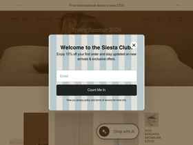 siestasiesta.com homepage screenshot