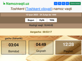 'namozvaqti.uz' screenshot