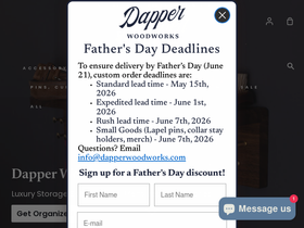 dapperwoodworks.com homepage screenshot