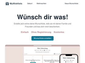 'mywishlists.de' screenshot