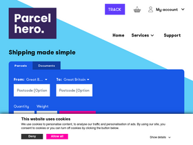 'parcelhero.com' screenshot