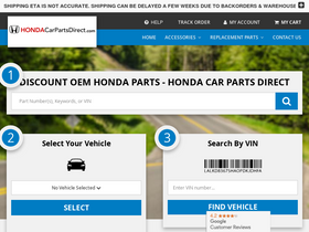 'hondacarpartsdirect.com' screenshot