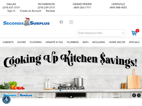 'secondsandsurplus.com' screenshot