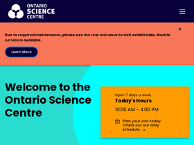 'ontariosciencecentre.ca' screenshot