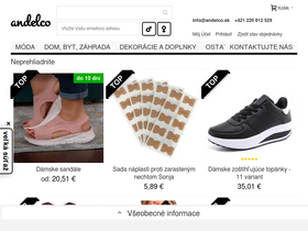 'andelco.sk' screenshot