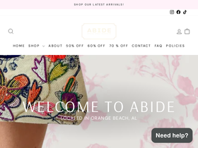 shopabideboutique.com homepage screenshot