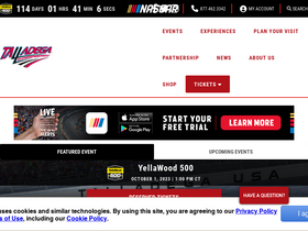 'talladegasuperspeedway.com' screenshot