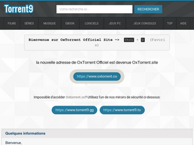 'oxtorrent.site' screenshot