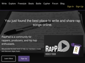 'rappad.co' screenshot