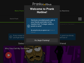 'prankhotline.com' screenshot