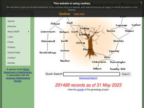 'mathgenealogy.org' screenshot