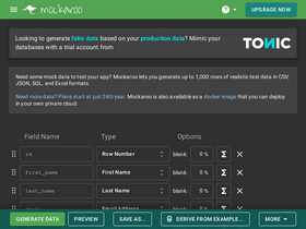 'mockaroo.com' screenshot