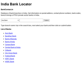 'bankcontact.in' screenshot