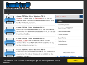 'canondriverhp.com' screenshot