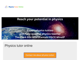'physicstutoronline.co.uk' screenshot