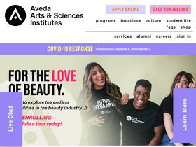 'avedaarts.edu' screenshot