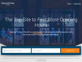 'openingtimesin.uk' screenshot
