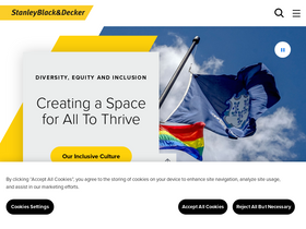 'stanleyblackanddecker.com' screenshot