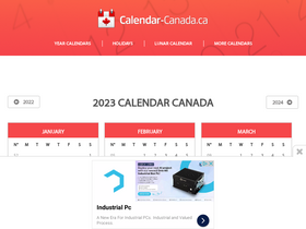 'calendar-canada.ca' screenshot