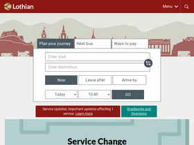 'lothianbuses.com' screenshot