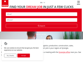 'synergiejobs.be' screenshot