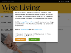 'wiselivingmagazine.co.uk' screenshot