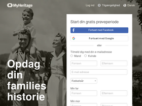 'myheritage.dk' screenshot