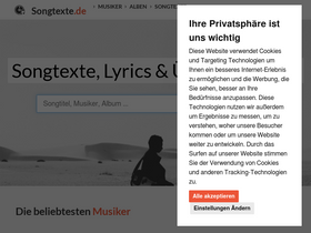 'songtexte.de' screenshot