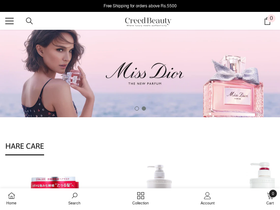 creedbeauty.com homepage screenshot