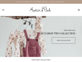 Aster & Oak homepage screenshot