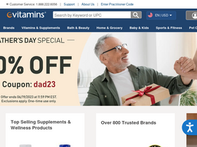 'evitamins.com' screenshot