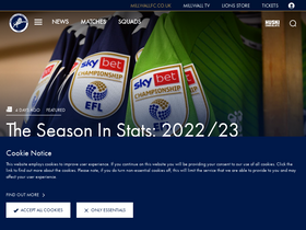 'millwallfc.co.uk' screenshot